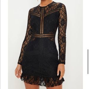 PrettyLittleThing black lace mini dress, sz 4
